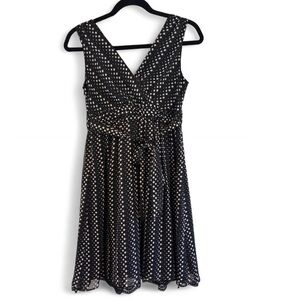 SOUP polkadot dress XS lace bottom retro style Black and White